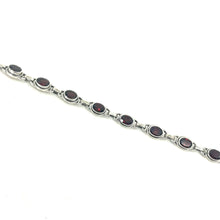 Load image into Gallery viewer, Nicky Butler SS 7" Garnet Gemstone Bracelet
