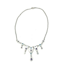 Load image into Gallery viewer, Nicky Butler SS London Blue Topaz Multi Gem Drop Necklace