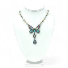 Load image into Gallery viewer, Nicky Butler Fashion Pink Multi Crystal &amp; Faux Pearl Beaded Butterfly Necklace