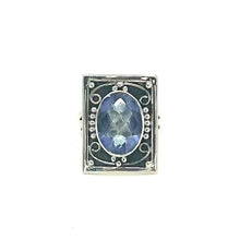 Load image into Gallery viewer, Nicky Butler SS  Blue Quartz Gem Rectangular Scroll Ring