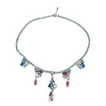 Load image into Gallery viewer, Nicky Butler Fashion Blue Multi Crystal &amp; Rhinestone Marquise Drop Necklace