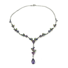 Load image into Gallery viewer, Nicky Butler SS Amethyst Multi Gem Pear Drop Necklace