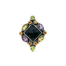 Load image into Gallery viewer, Nicky Butler SS Black Onyx Multi Gem Cushion Ring