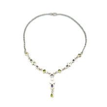 Load image into Gallery viewer, Nicky Butler SS Amethyst Multi Gem Drop Necklace