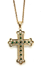 Load image into Gallery viewer, Nicky Butler Bronze Green Chalcedony Cross Pendant