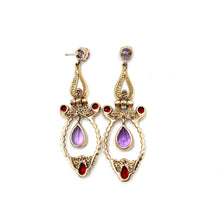 Load image into Gallery viewer, Nicky Butler Bronze Amethyst Multi Gem Drop Earrings