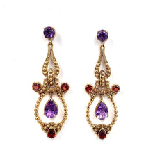 Load image into Gallery viewer, Nicky Butler Bronze Amethyst Multi Gem Drop Earrings