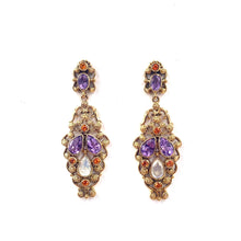 Load image into Gallery viewer, Nicky Butler Bronze Amethyst Multi Gem Drop Earrings