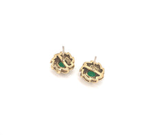 Load image into Gallery viewer, Nicky Butler Bronze Green Chalcedony Garland Button Earrings