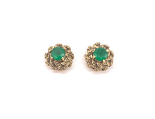 Load image into Gallery viewer, Nicky Butler Bronze Green Chalcedony Garland Button Earrings