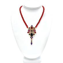 Load image into Gallery viewer, Nicky Butler Bronze Pink Quartz Multi Gem Drop Necklace
