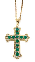 Load image into Gallery viewer, Nicky Butler Bronze Green Chalcedony Cross Pendant