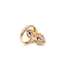 Load image into Gallery viewer, Nicky Butler Bronze Amethyst Gem Pear Duo Ring