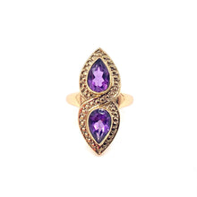 Load image into Gallery viewer, Nicky Butler Bronze Amethyst Gem Pear Duo Ring