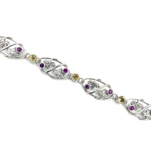 Load image into Gallery viewer, Nicky Butler SS Citrine Multi Gem Leaf &amp; Vine Bracelet