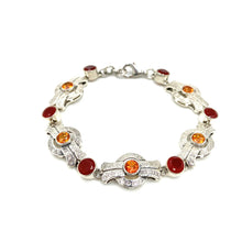 Load image into Gallery viewer, Nicky Butler SS Carnelian Multi Gem Circle Bow Bracelet