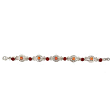 Load image into Gallery viewer, Nicky Butler SS Carnelian Multi Gem Circle Bow Bracelet