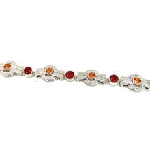 Load image into Gallery viewer, Nicky Butler SS Carnelian Multi Gem Circle Bow Bracelet