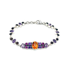 Load image into Gallery viewer, Nicky Butler SS Honey Quartz Multi Gem Mosaic Bracelet