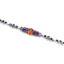 Load image into Gallery viewer, Nicky Butler SS Honey Quartz Multi Gem Mosaic Bracelet