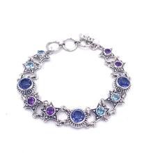 Load image into Gallery viewer, Nicky Butler SS Blue Quartz Multi Gem Star Toggle Bracelet