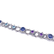Load image into Gallery viewer, Nicky Butler SS Blue Quartz Multi Gem Star Toggle Bracelet