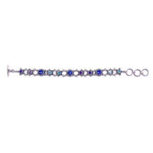 Load image into Gallery viewer, Nicky Butler SS Blue Quartz Multi Gem Star Toggle Bracelet