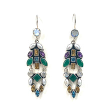 Load image into Gallery viewer, Nicky Butler SS Green Chalcedony Multi Gem Cascade Drop Earrings