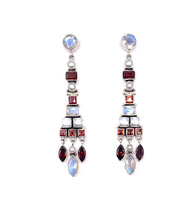 Load image into Gallery viewer, Nicky Butler SS Garnet Multi Gem Deco Drop Earrings