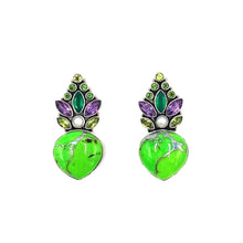 Load image into Gallery viewer, Nicky Butler SS Green Silver Turquoise Multi Gem Earrings