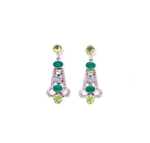 Load image into Gallery viewer, Nicky Butler SS Green Chalcedony Multi Gem Drop Earrings