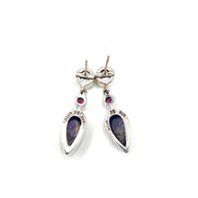 Load image into Gallery viewer, Nicky Butler SS Purple Copper Turquoise Multi Gem Drop Earrings
