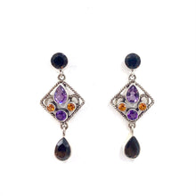 Load image into Gallery viewer, Nicky Butler SS Smokey Quartz Multi Gem Drop Earrings