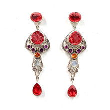 Load image into Gallery viewer, Nicky Butler SS Watermelon Quartz Multi Gem Art Nouveau Earrings