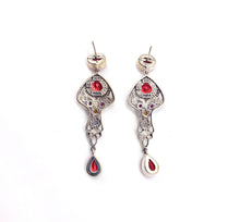 Load image into Gallery viewer, Nicky Butler SS Watermelon Quartz Multi Gem Art Nouveau Earrings