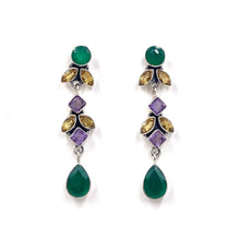 Load image into Gallery viewer, Nicky Butler SS Green Chalcedony Multi Gem Drop Earrings