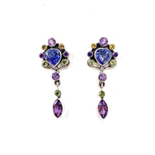 Load image into Gallery viewer, Nicky Butler SS Blue Violet Quartz Multi Gem Drop Earrings
