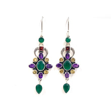 Load image into Gallery viewer, Nicky Butler SS Green Chalcedony Multi Gem Drop Earrings