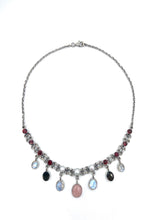 Load image into Gallery viewer, Nicky Butler SS Peruvian Pink Opal Multi Gem Oval Drop Necklace