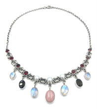Load image into Gallery viewer, Nicky Butler SS Peruvian Pink Opal Multi Gem Oval Drop Necklace