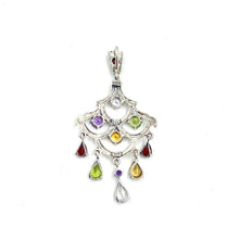 Load image into Gallery viewer, Nicky Butler SS Garnet Multi Gem Pear Drop Pendant