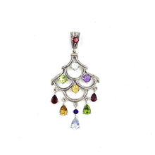 Load image into Gallery viewer, Nicky Butler SS Garnet Multi Gem Pear Drop Pendant