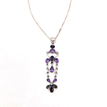 Load image into Gallery viewer, Nicky Butler SS Amethyst Multi Gem Swing Drop Pendant