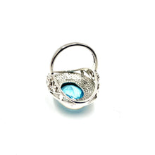 Load image into Gallery viewer, Nicky Butler SS Sea Foam Blue Quartz Bold Oval Flower Ring