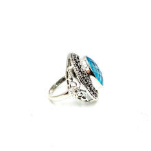 Load image into Gallery viewer, Nicky Butler SS Sea Foam Blue Quartz Bold Oval Flower Ring