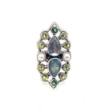 Load image into Gallery viewer, Nicky Butler SS Labradorite Multi Gem Openwork Ring