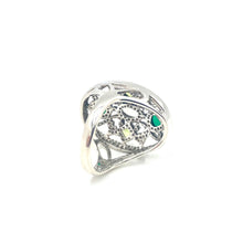 Load image into Gallery viewer, Nicky Butler Sterling Silver Green Chalcedony Multi Gem Oval Openwork Ring