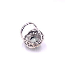 Load image into Gallery viewer, Nicky Butler SS Prasiolite Oval Greek Key Gem Ring
