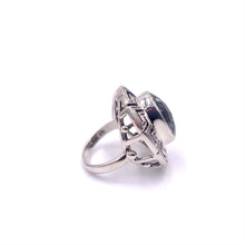 Load image into Gallery viewer, Nicky Butler SS Prasiolite Oval Greek Key Gem Ring