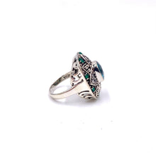 Load image into Gallery viewer, Nicky Butler SS Aqua Quartz Lotus Flower Ring